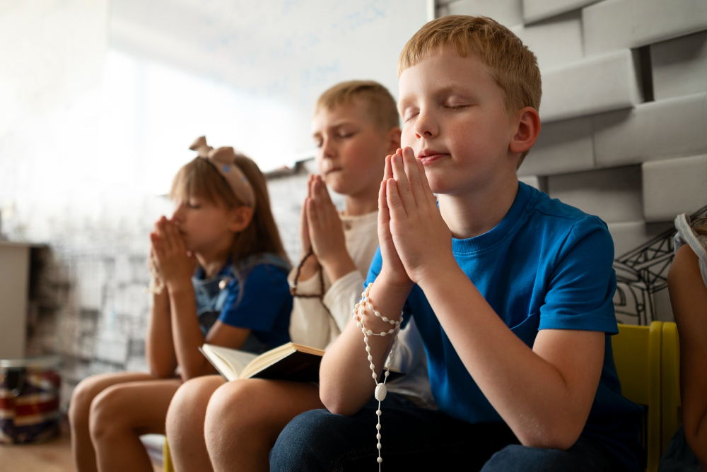 Catholic prayers for children
Teach Catholic prayers
Catholic values for kids
How to teach Catholic prayers to children
Teaching children Catholic values
Catholic prayer education
Family prayer practices
Raising Catholic children
Faith-based education for kids
Spiritual growth in Catholic families