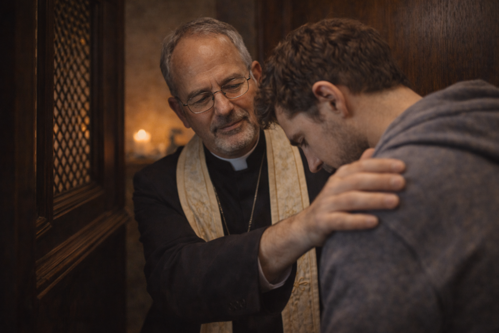 scared of confession judgment
fear of priest reaction
catholic confession anxiety
is sexual addiction a mortal sin
can i be forgiven for abortion catholic
doubting real presence sin
adultery confession advice