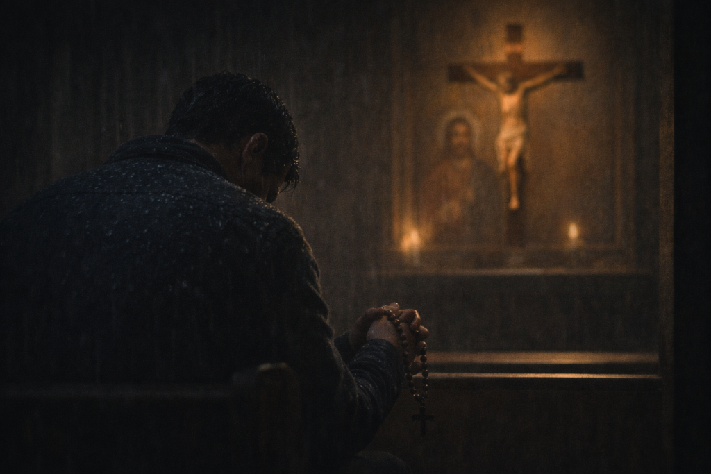 returning to faith, feeling unworthy of God, Catholic guilt. God's mercy, prodigal son, fear of confession, am I too sinful, coming back to the Catholic Church, overcoming shame, spiritual unworthiness.