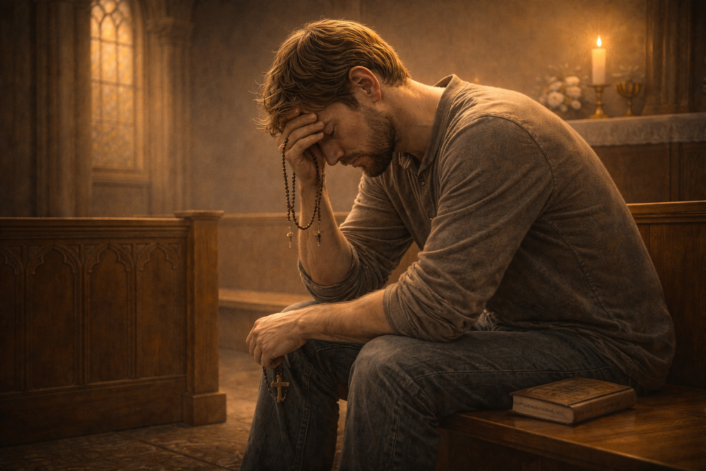 Prayer against Depression, Catholic prayers for mental health, prayer for anxiety and depression, St. Dymphna prayer, prayer for hopelessness, prayer for emotional healing, prayer for inner peace, prayer for mental illness, prayer for deliverance, prayer for overcoming sadness, prayer for endurance.