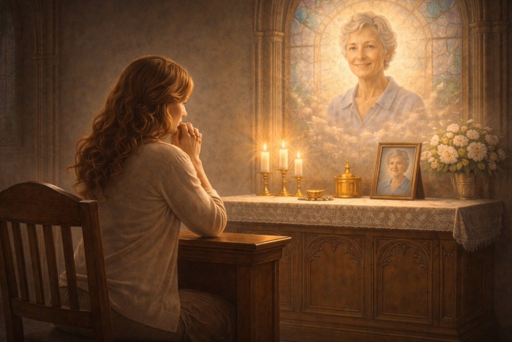 Prayer for a Deceased Mother, Catholic prayers for loss of mother, prayer for mom in heaven, prayer for the soul of a mother, prayer for a grieving daughter, prayer for a grieving son, prayer for repose of the soul, prayer for death anniversary, prayer for comfort, honoring parents.